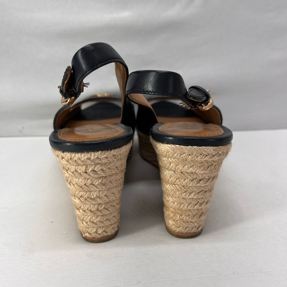 Coach Navy Wedge Sandals with espadrille platform - Picture 4 of 7